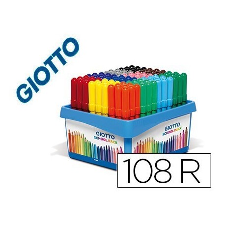 Rotulador Giotto Turbo Maxi SchoolPack 9x12 colores. (108u.)