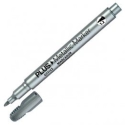 Rotulador Plus Office Metallic 1,2mm. Plata