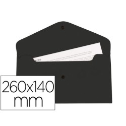 Carpeta sobre 260x140mm negre amb fermall