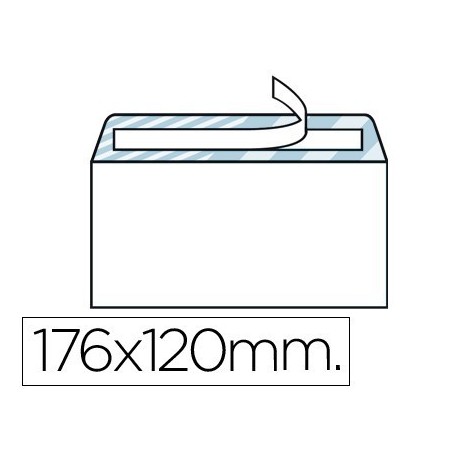 Sobres blancs 120x176mm. Tira silicona 500u.