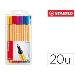 Rotulador Stabilo Point 88 estuche de 20 colores surtidos