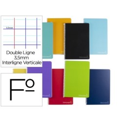 Espiral folio Witty tapa dura 80h 75gr rayado montessori 3,5mm colores surtidos