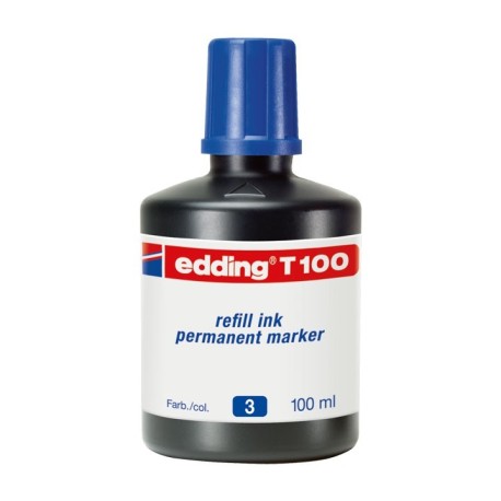 Tinta per reomplir marcadors Edding 100ml. Blava