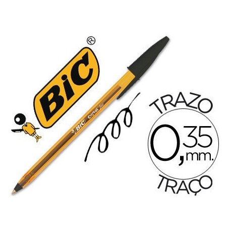 Bolígrafo Bic Cristal Naranja Negro