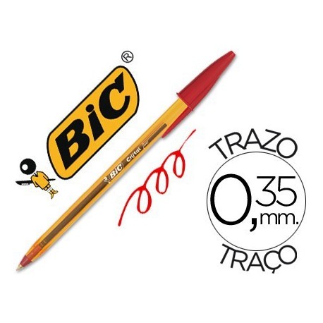 Bolígrafo Bic Cristal Naranja Rojo