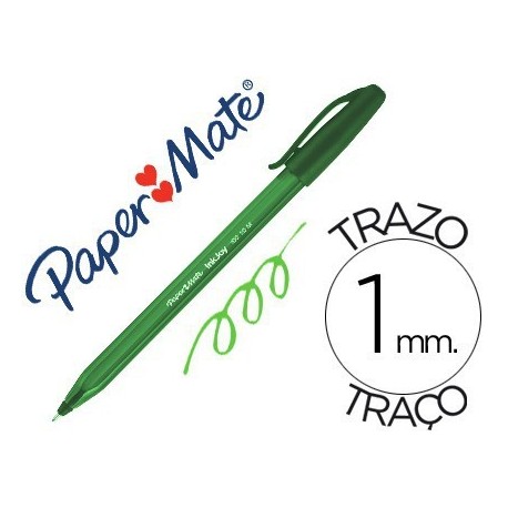 Bolígrafo PaperMate Inkjoy 100 verde