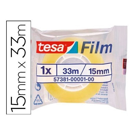 Cinta adhesiva Tesa standard 15 mm. X33m.