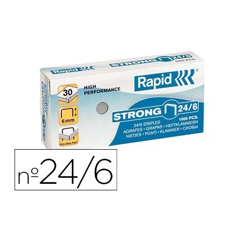 Grapas Rapid n 24/6 galvanizadas strong 1000u.