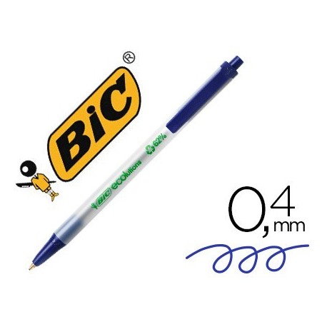 Boligrafo Bic ecolutions clic stic azul