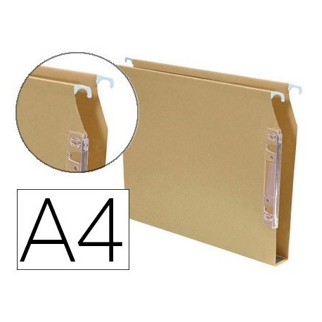 Carpeta penjant amb visor lateral A4 llom U 25u.