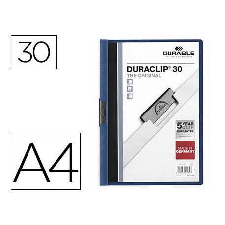 Dossier clip Duraclip 30hojas A4 blau fosc