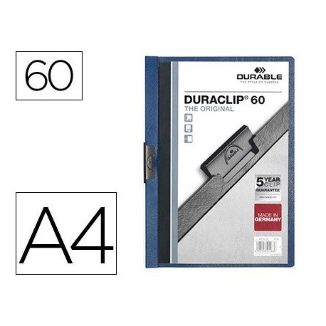 Dossier clip DuraClip 60hojas A4 azul oscuro