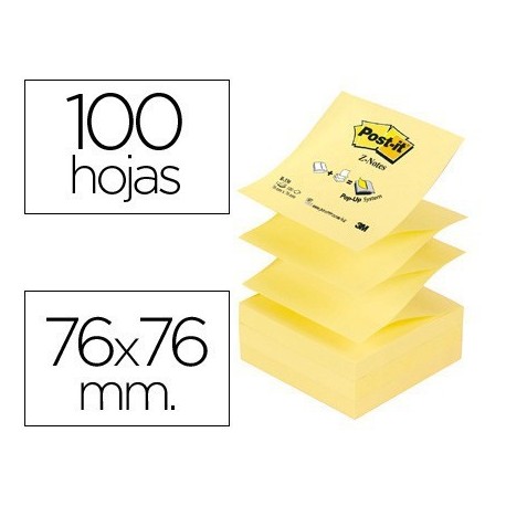 Post-it acordió 100 fulls 76X76 groc