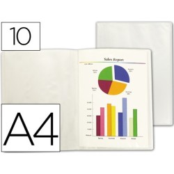 Carpeta 10 fundes A4 Transparent Frosty