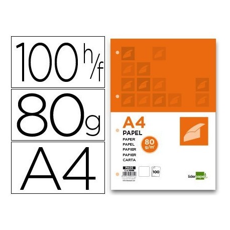 Paper A4 80g 100u. 4 forats blanc