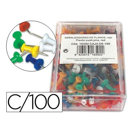 Push pins surtidos - 100u.