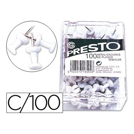 Push pins blanc -100u.