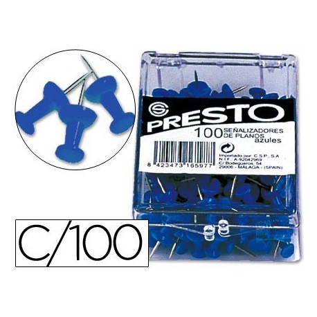 Push pins blau -100u.