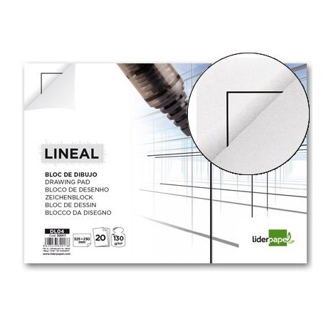 Bloc de dibuix lineal encolat sense requadre foli