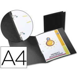 Carpeta 2 anelles PP 17mm. A4 negre opac