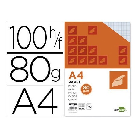 Paper A4 80g 100u. quadre 4 mm