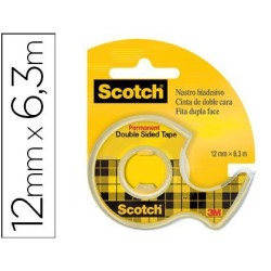 Cinta adhesiva doble cara Scotch 12mmx6m. Model 136