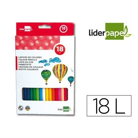 Estoig llapis color Liderpapel slim 18u.