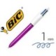 Boligrafo Bic cuatro colores shine morado