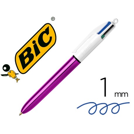 Boligrafo Bic cuatro colores shine morado