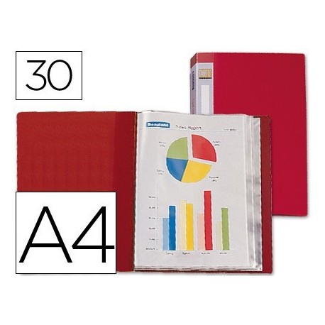 Carpeta 30 fundas personalizable A4 roja