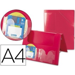 Carpeta gomes Beautone PP A4 llom 50mm. vermell
