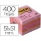 Post-it mini cub notes 400 fulls 51x51mm. Rosa