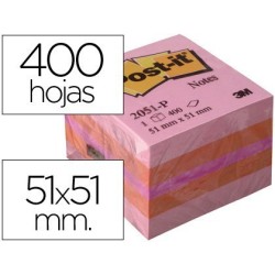 Post-it mini cub notes 400 fulls 51x51mm. Rosa