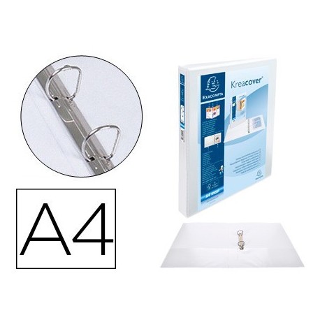 Carpeta 2 anelles Exacompta 30mm A4+ PP personalitzable 3 butxaques