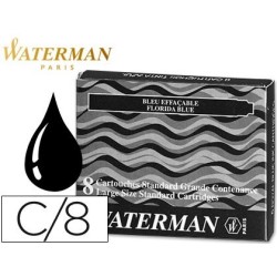 Tinta ESTILOGRAFICA waterman negra 8 cartutxos estàndard -llargs