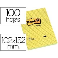 Post-it bloc notes 100h. gran format 102x1521 groc quadriculat