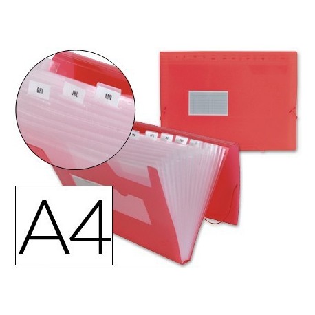 Carpeta clasificadora PP A4 roja