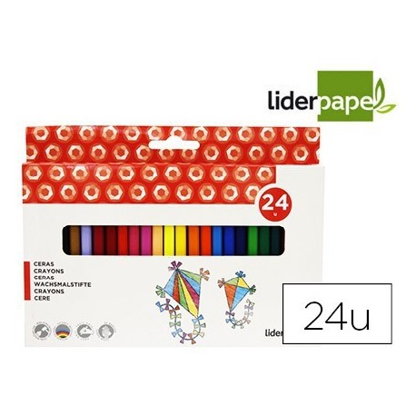 Lápices cera Liderpapel 24 colores