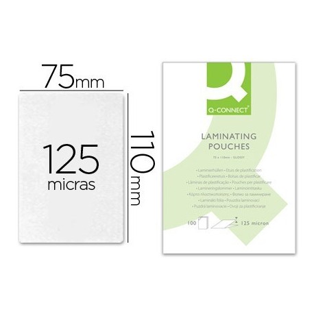 Fundes de plastificar 110x75mm 125µ. carnet d'identitat 100u.