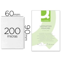 Fundes de plastificar 90x60mm 200µ. Carnet 100u.