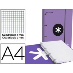 Carpeta 4 anelles 40mm Antartik A4 lavanda lila