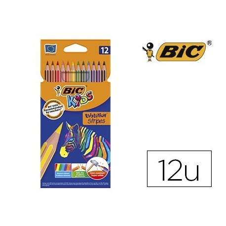 Llapis de color Bic evolution stripes 12 colors