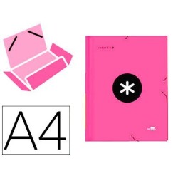 Carpeta gomes Antartik A4 3 solapes rosa