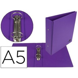 Carpeta 2 anelles PP 55mm A5 violeta