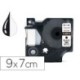 Cinta compatible amb Dymo D1 negre-blanc 9mmx7mt