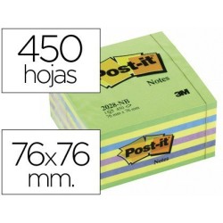 Post-it bloc 450 fulls 76x76mm. Blau/verd neó