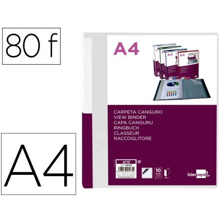 Carpeta 80 fundes A4 transparent personalitzable