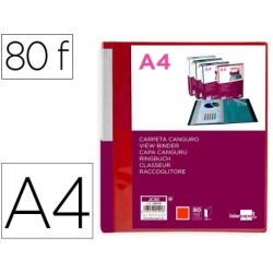 Carpeta 80 fundes A4 vermell translúcid personalitzable