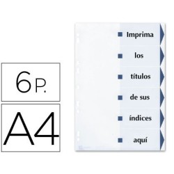 Índice imprimible Avery IndexMarker A4 6 pos. cartón