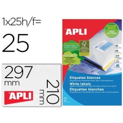 Etiqueta Apli 1215 A4 25 fulls